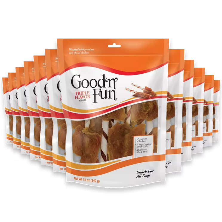 Good &amp; Fun Pork, Beef &amp; Chicken Wings – 12 oz – 12 Pack | Good 'n' Fun - Pre Order