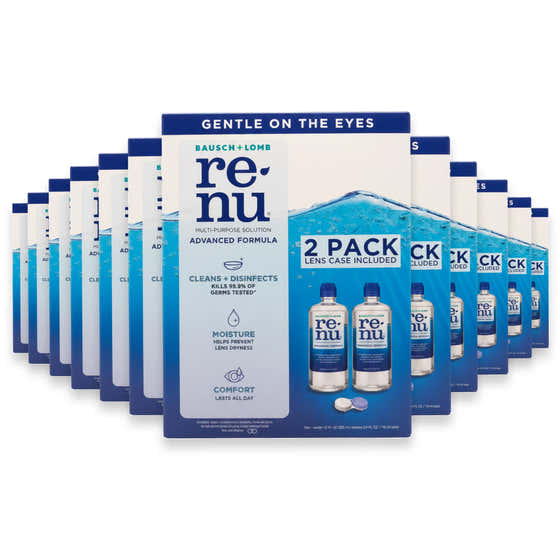 Bausch + Lomb ReNu Advanced Formula Multi-Purpose Contact Lens Solution, 12 fl oz - 2 Ct -12 Pack | Renu - renu