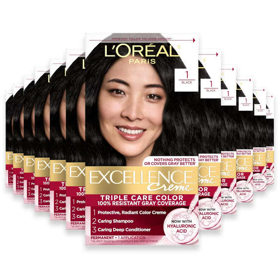 L’Oréal Excellence Creme Hair Color Kit, #1 Black - 12 Pack | L'oreal - New Arrivals