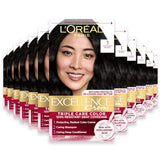 L’Oréal Excellence Creme Hair Color Kit, #1 Black - 12 Pack