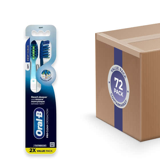 Oral-B CrossAction Pro Toothbrush Soft Bristles – 2 ct – 72 Pack | Oral B - Personal Care