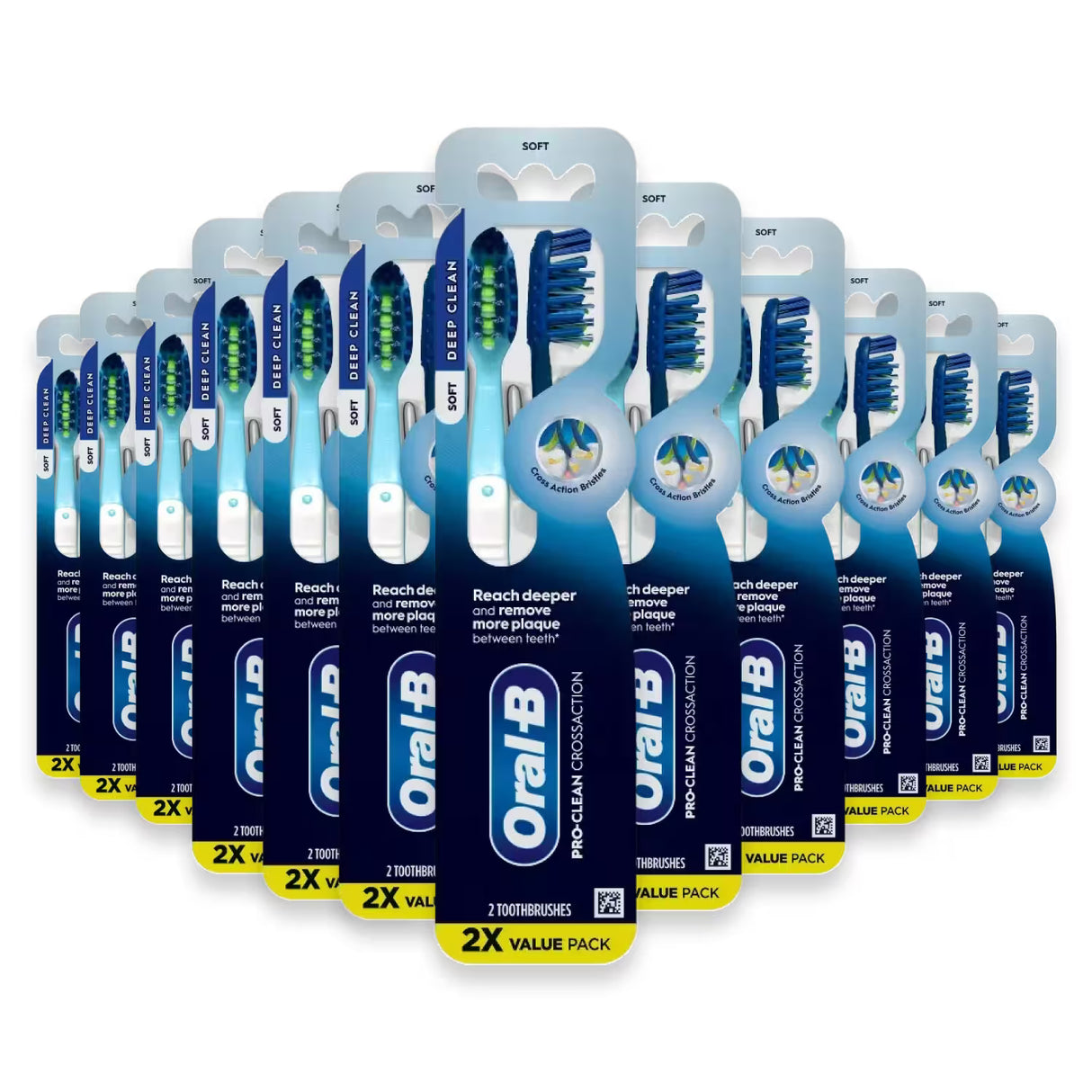 Oral-B CrossAction Pro Toothbrush Soft Bristles – 2 ct – 72 Pack