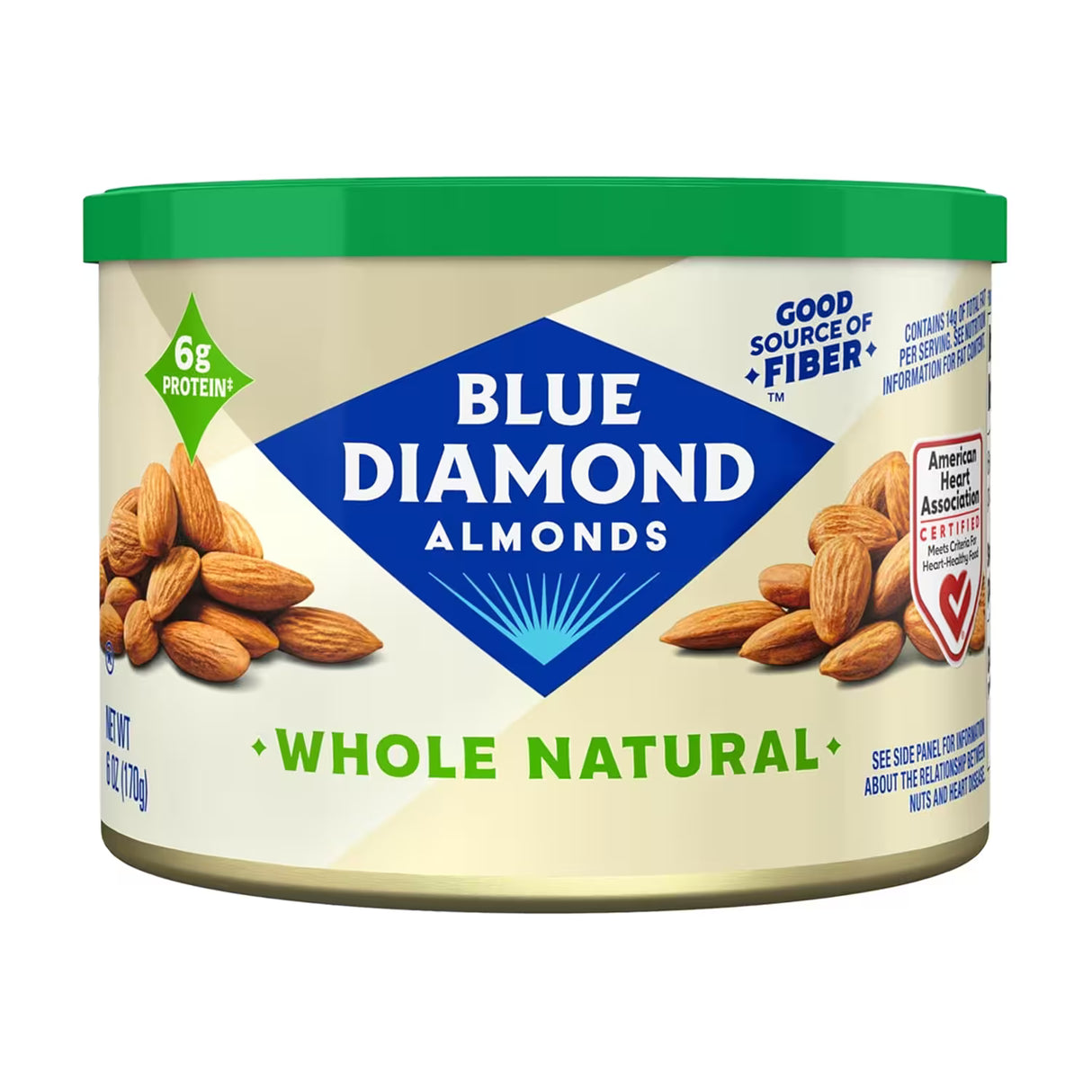 Blue Diamond Whole Natural Almonds 6 oz - 12 Pack