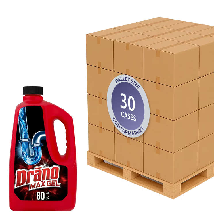 Drano Max Gel Clog Remover – 80.0 Oz – 6 Pack - 30 cases pallet | Drano - Pallets