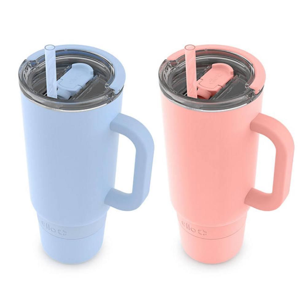 Ello Port - Stainless Steel Tumbler with Handle, Assorted Colors - 40 Oz - 2 Pack
