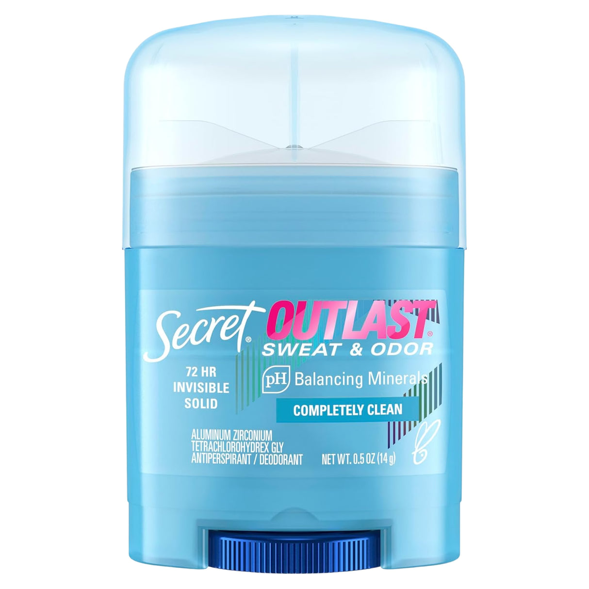 Secret Outlast, Invisible Solid antiperspirant & deodorant, Completely Clean Travel Size- 0.5 Oz -  24 Pack