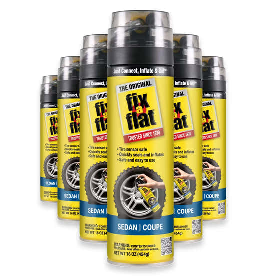 Fix-a-Flat Tire Inflator and Sealant with Hose, 16 oz - 6 Pack | Fix a Flat - Automotive