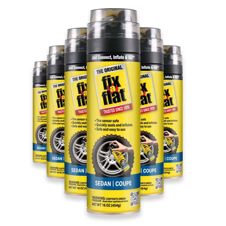 Fix-a-Flat Tire Inflator and Sealant with Hose, 16 oz - 6 Pack | Fix a Flat - Pre Order