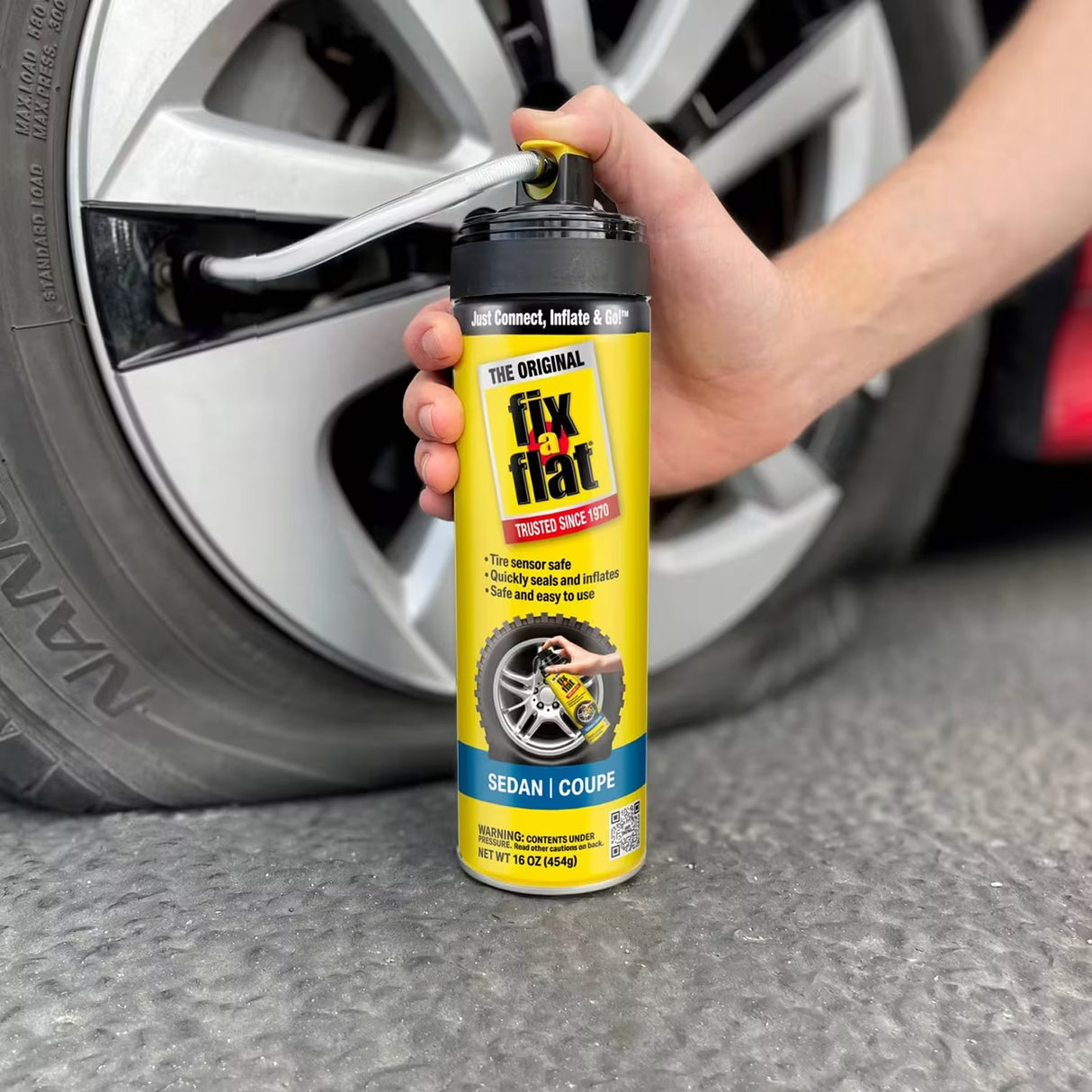 Fix-a-Flat Tire Inflator and Sealant with Hose, 16 oz - 6 Pack