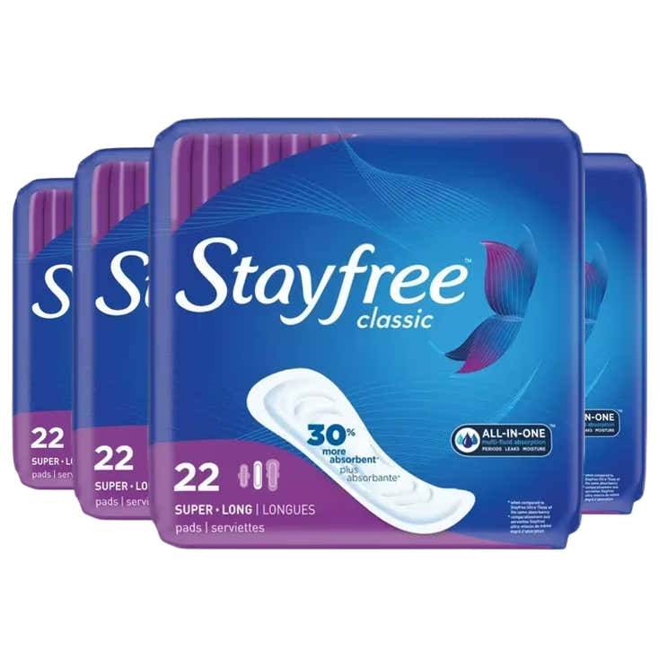 Stayfree Maxi Pads Classic – 22 Count – 4 Pack | Stayfree - Pre Order