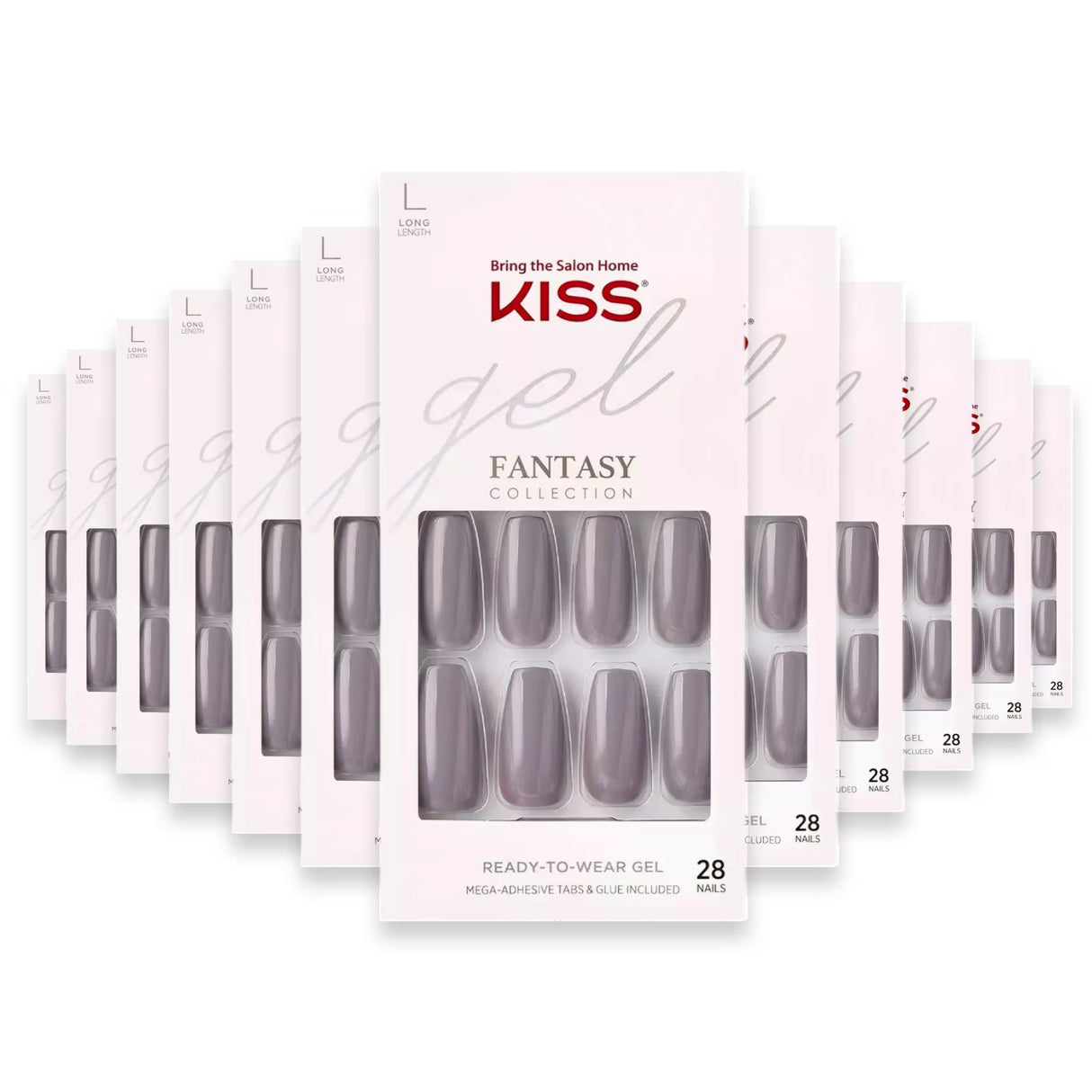 KISS Gel Fantasy Nails Whatever – Press-On Nails – 36 Pack
