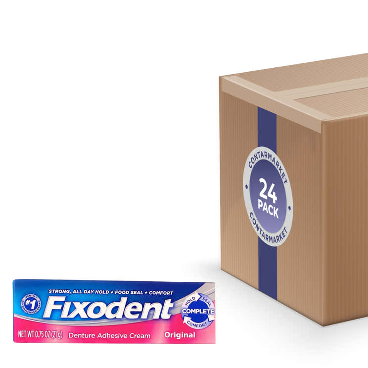 Fixodent Denture Adhesive Cream Travel Size, 0.75 oz - 24 Pack | Fixodent - Pre Order