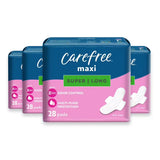 Carefree Maxi Super/Long Pads with Wings – 28 Pads – 4 Pack