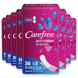 Carefree Extra Long Unscented Panty Liners - 36 Ct- 8 Pack