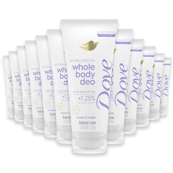 Dove Whole Body Deodorant Coconut Vanilla, 2.5 oz - 12 Pack | Dove - member5%