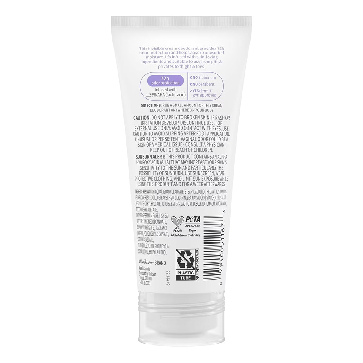 Dove Whole Body Deodorant Coconut Vanilla, 2.5 oz - 12 Pack