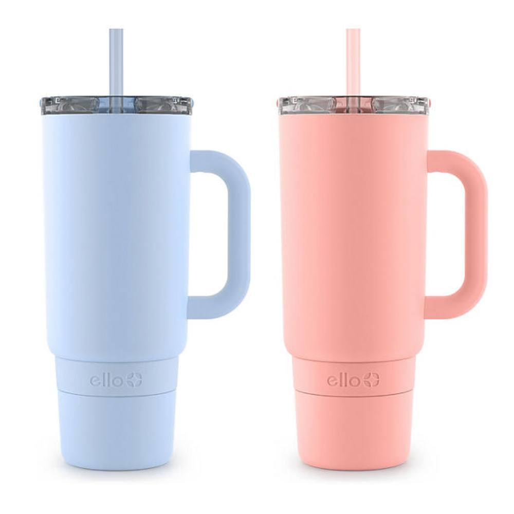 Ello Port - Stainless Steel Tumbler with Handle, Assorted Colors - 40 Oz - 2 Pack