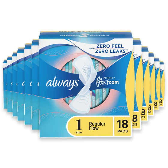 Always Infinity FlexFoam Size 1 Regular Pads with Wings - 18 Ct - 12 Pack | Always - Always