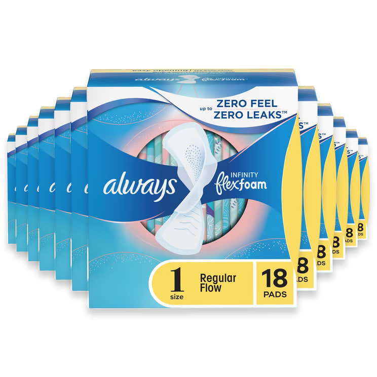 Always Infinity FlexFoam Size 1 Regular Pads with Wings - 18 Ct - 12 Pack | Always - Wholesale