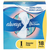 Always Infinity FlexFoam Size 1 Regular Pads with Wings - 18 Ct - 12 Pack
