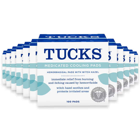 TUCKS Medicated Cooling Pads with Witch Hazel, 100 Ct - 12 Pack | Tucks - Products