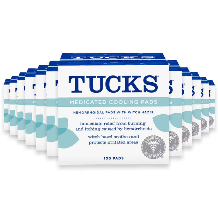 TUCKS Medicated Cooling Pads with Witch Hazel, 100 Ct - 12 Pack | Tucks - Pre Order