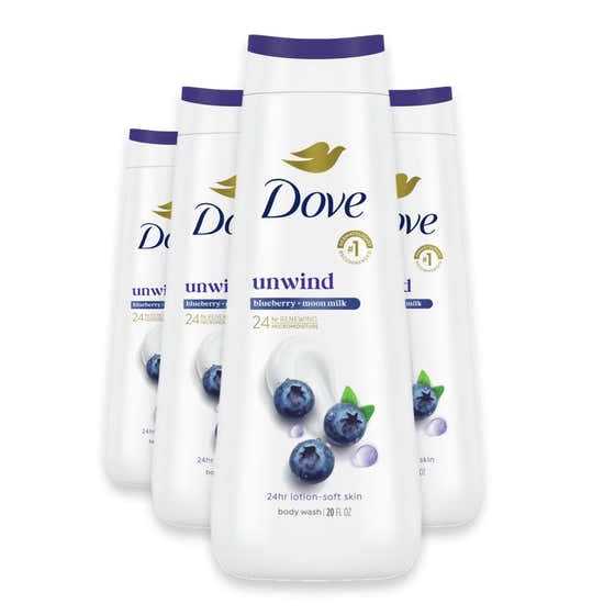 Dove Unwind Blueberry &amp; Oat Body Wash - 20 oz - 4 Pack | Dove - Dove