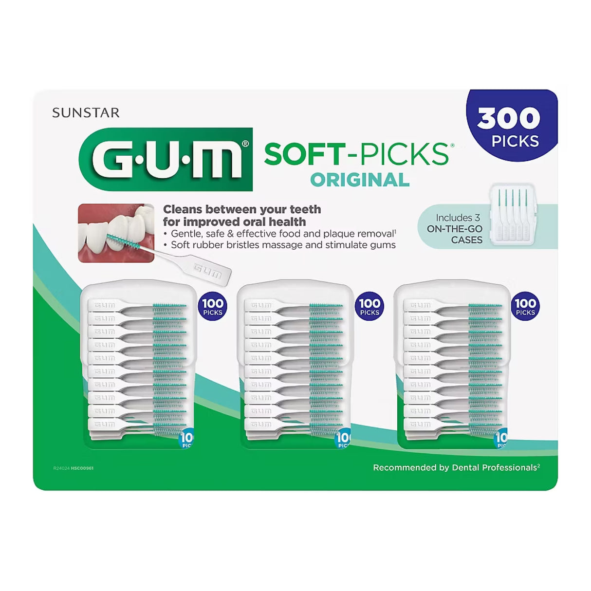 Gum Soft Picks Original, Dental Flossing Picks, 300 Ct Each