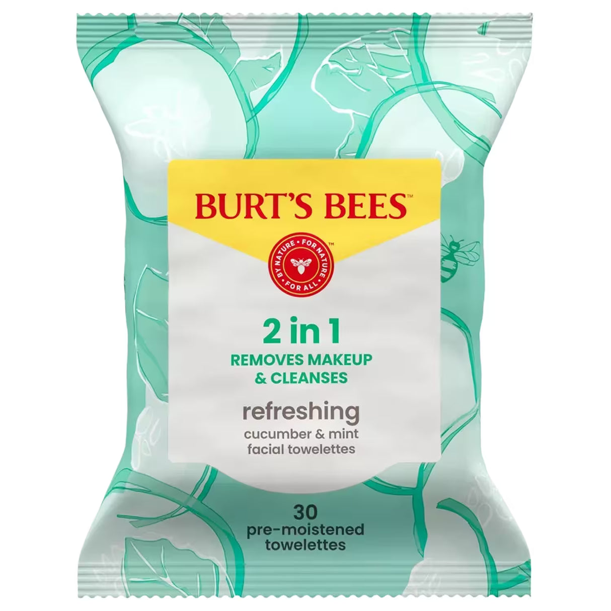 Burt's Bees Facial Cleansing Cucumber and Sage Towelettes – 30 Count – 12 Pack