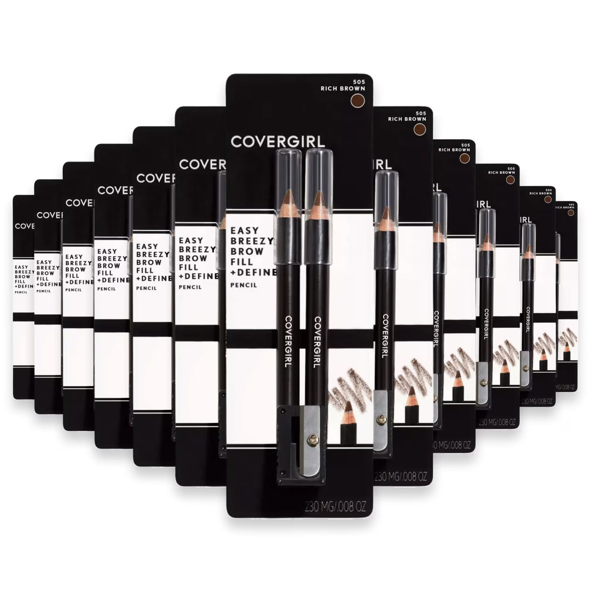CoverGirl Easy Breezy Eyebrow Pencil #505 Midnight Brown - 72 Pack