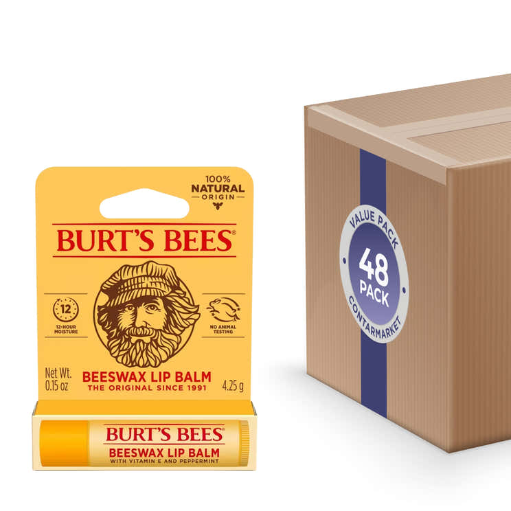 Burt's Bees Beeswax Lip Balm Tube Blister Pack – 0.15 oz – 48 Pack | Burt's Bees - Pre Order