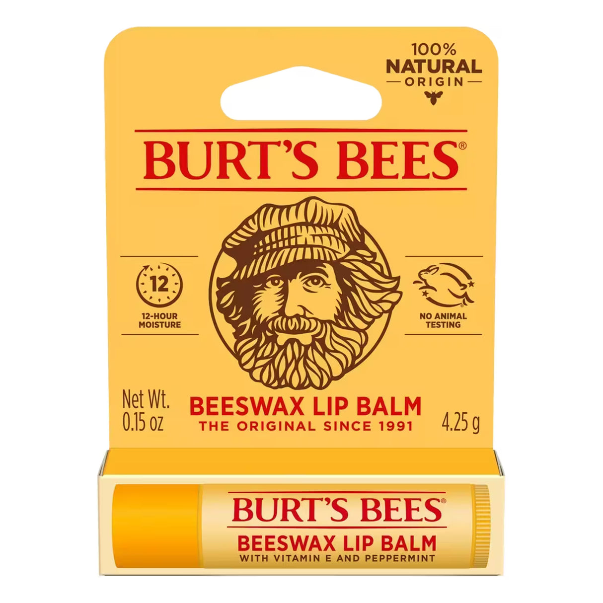 Burt's Bees Beeswax Lip Balm Tube Blister Pack – 0.15 oz – 48 Pack