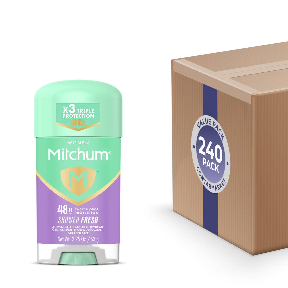 Mitchum Women Gel Antiperspirant Deodorant, Shower Fresh - 2.25 Oz - 240 Pack