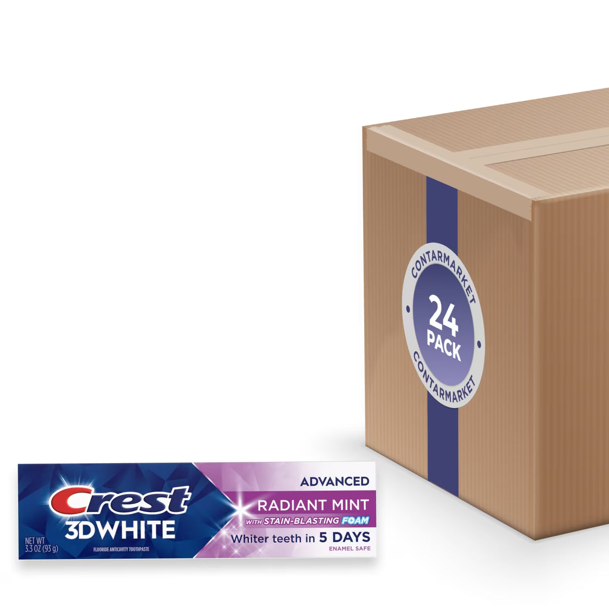 Crest 3D White Radiant Mint Toothpaste, 3.3 oz - 24 Pack