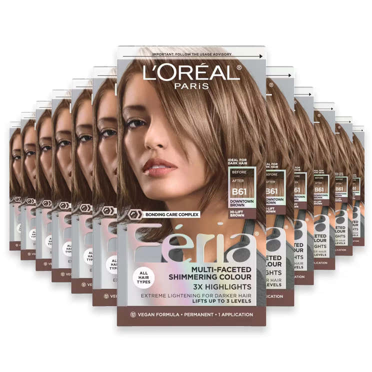 L’Oréal Paris Feria Permanent Hair Color – #B61 Hi-Lift Downtown Brown – 12 Pack | L'oreal - Pre Order