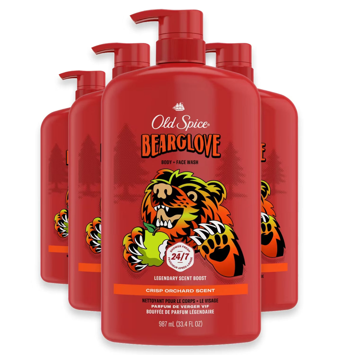 Old Spice Bearglove Body Wash Pump Bottle - 33.4 oz - 4 Pack