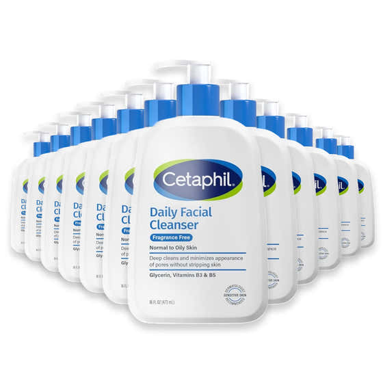 Cetaphil Facial Cleanser Unscented, 16oz - 12 Pack | Cetaphil - cetaphil