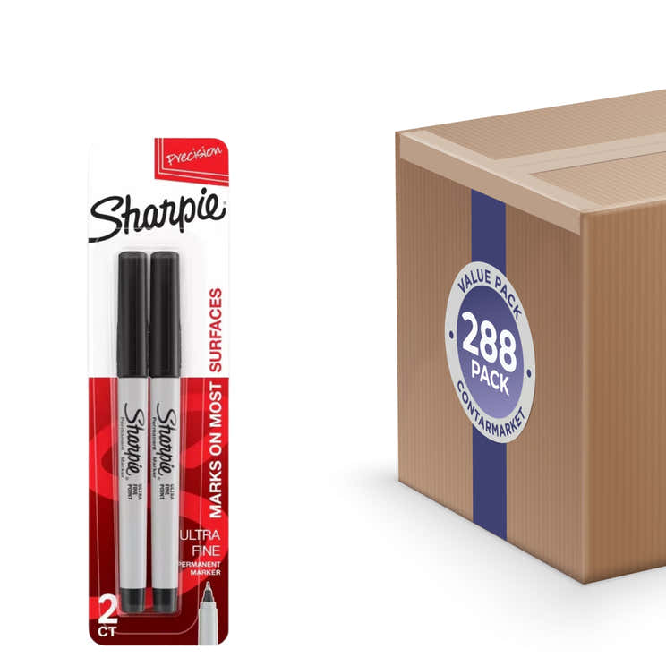 Sharpie - Permanent Markers Ultra Fine Tip Black - Pack of Two - 144 Pack | Sharpie - Pre Order