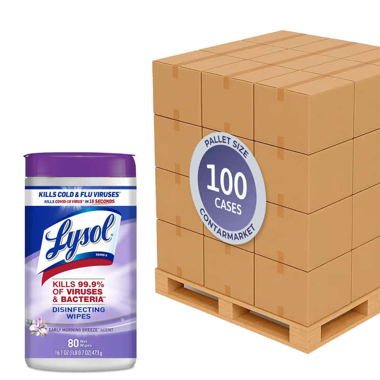 Lysol Wipes Morning Breeze Wipes – 80ct – 6 Pack – 100 cases pallet | Lysol - Pallets