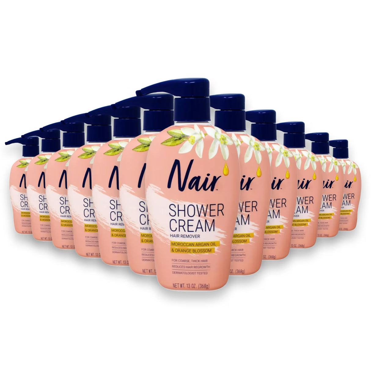 Nair Hair Remover Shower Power Max Argan Oil 13 oz - 12 Pack