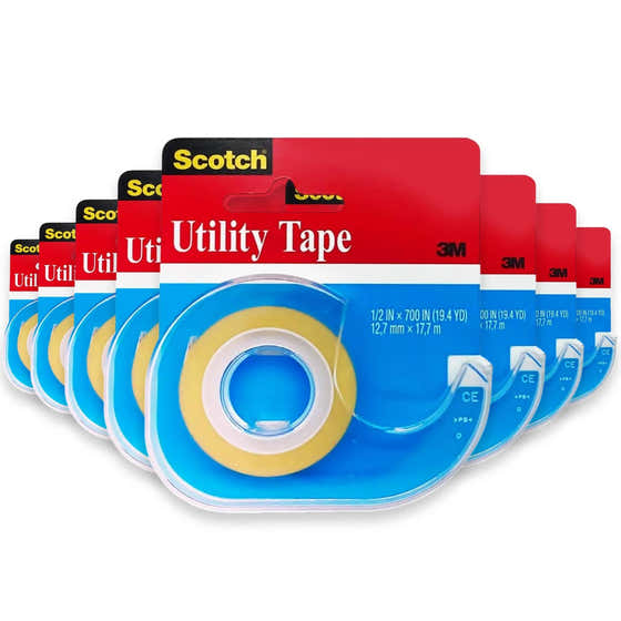 Scotch 3M Utility Tape, 1/2 in x 700 in with Dispenser – 8 Pack | Scotch - School &amp; Office Supplies - Wholesale