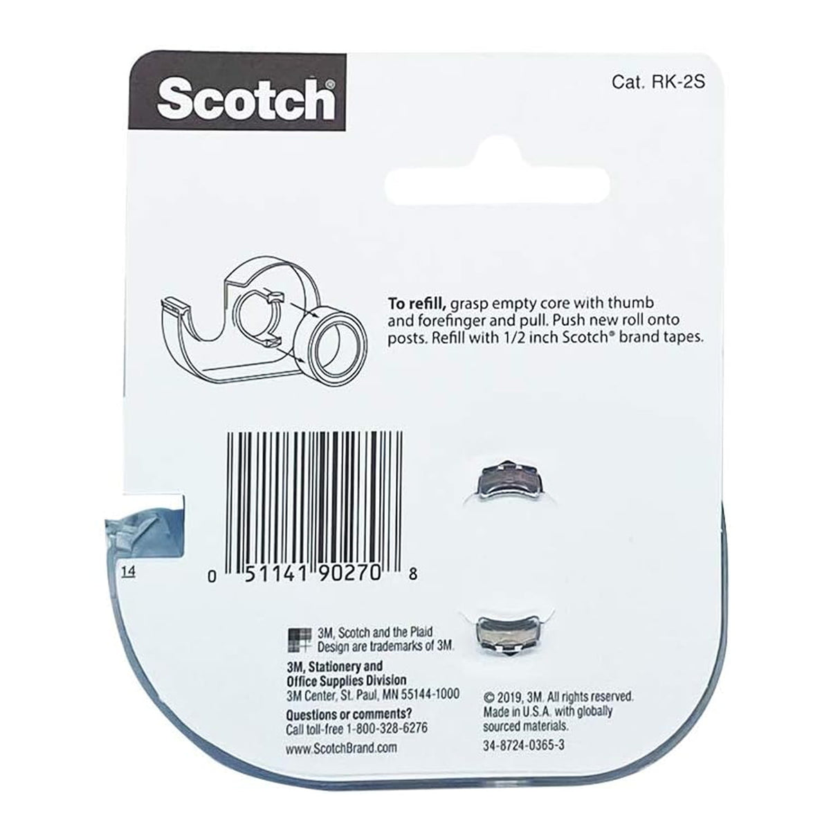 Scotch 3M Utility Tape, 1/2 in x 700 in with Dispenser – 8 Pack