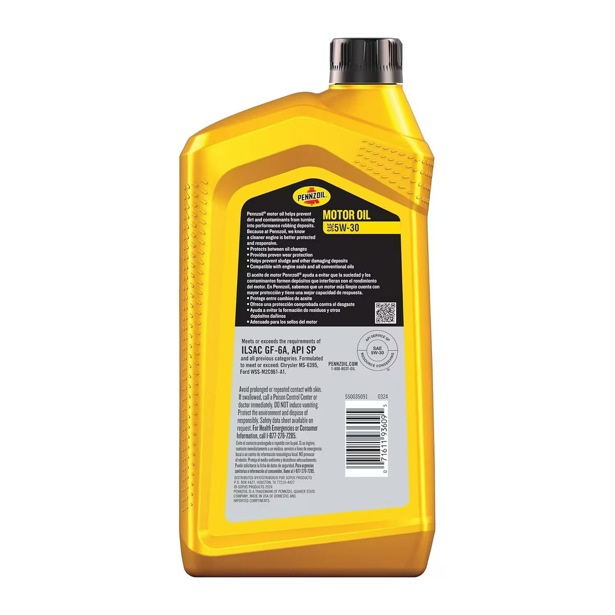 Pennzoil Conventional Motor Oil SAE 5W-30 – 6 Pack - 50 cases pallet