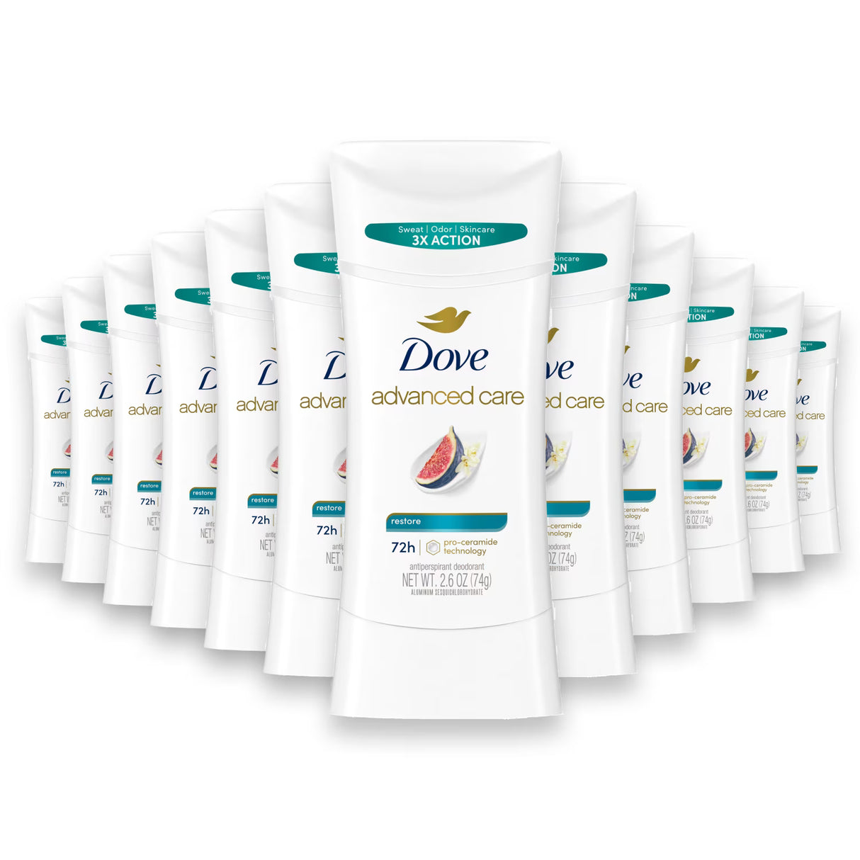 Dove Advanced Care Deodorant Stick Restore, 2.6 oz – 12 Pack