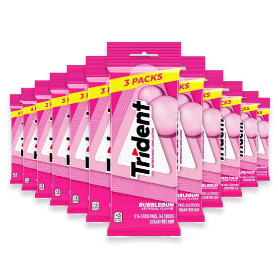 Trident Sugar Free Gum Bubblegum Flavor – 42 Pieces  – 20 Pack | Trident - Candy &amp; Chocolate