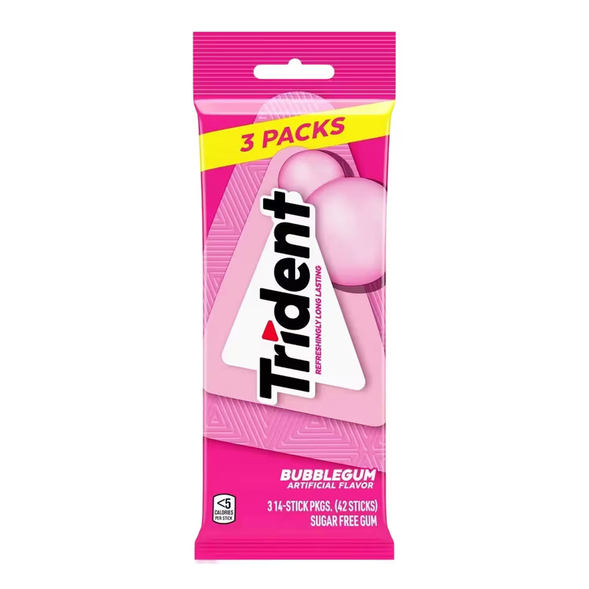 Trident Sugar Free Gum Bubblegum Flavor – 42 Pieces  – 20 Pack