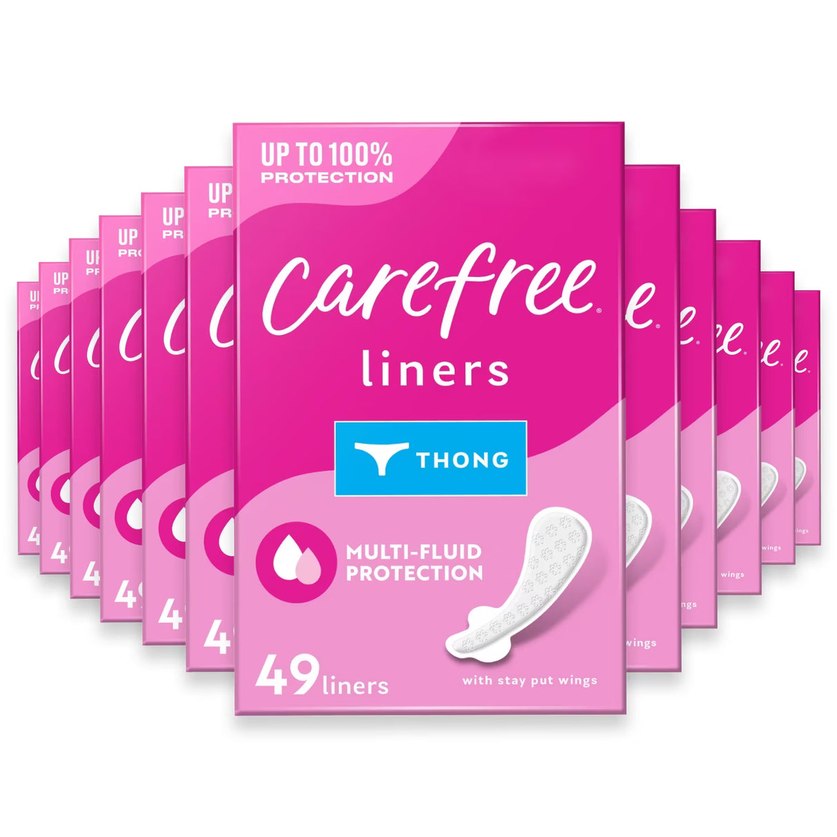 Carefree Unwrapped Unscented Panty Liners - 49 Ct - 12 Pack