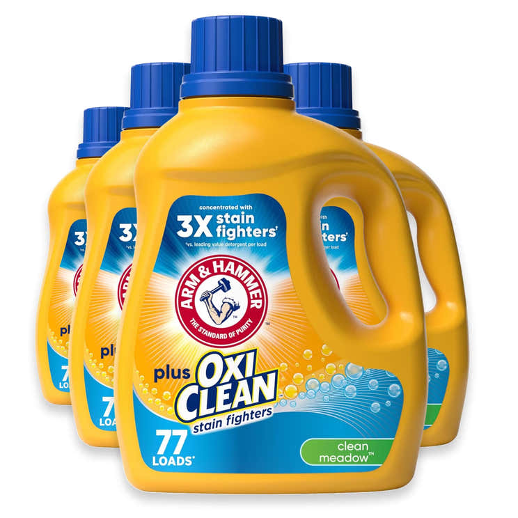 ARM &amp; HAMMER Plus OxiClean Clean Meadow Liquid Laundry Detergent - 100.5 oz - 4 Pack | Arm &amp; Hammer - Wholesale