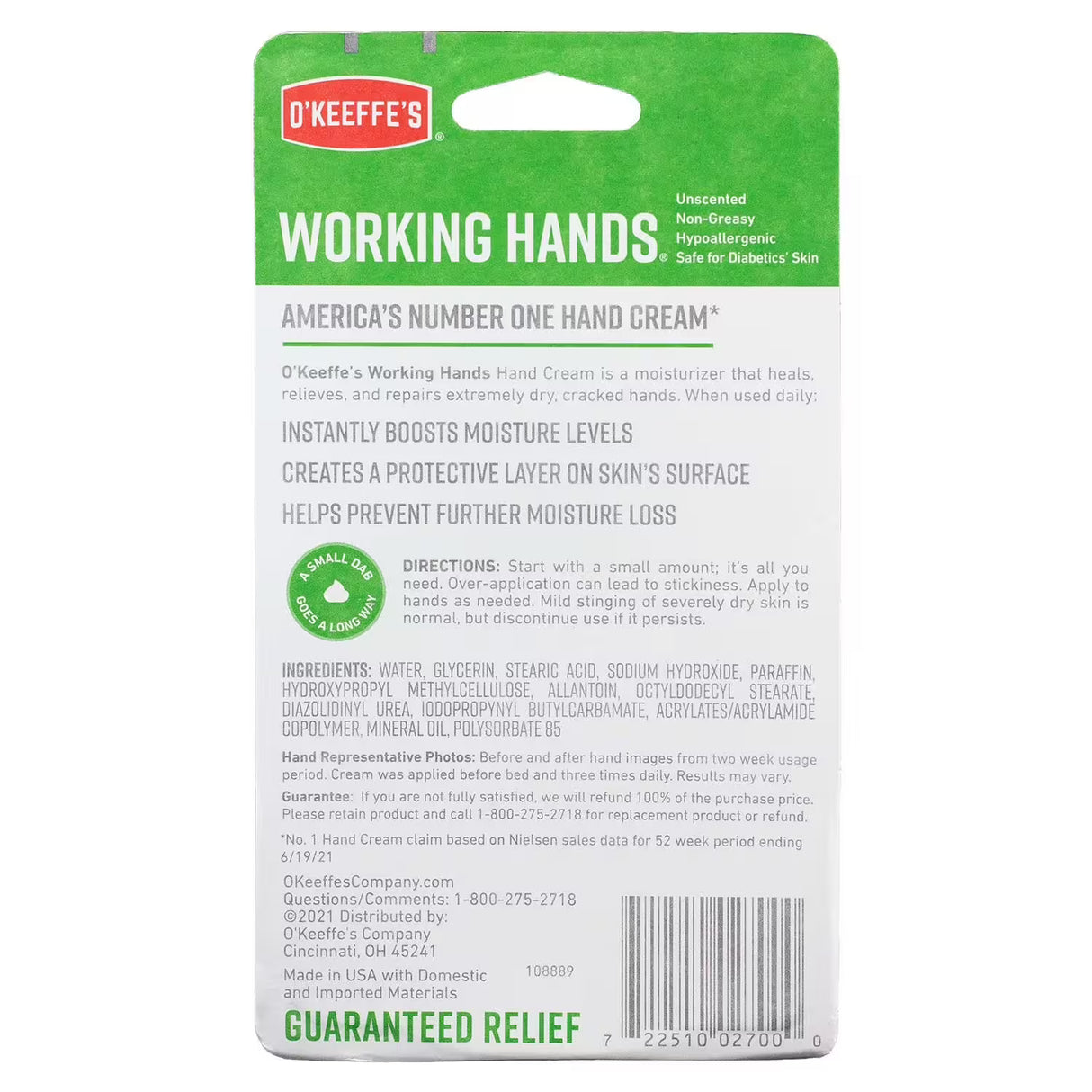 O'Keeffe's - Working Hands Moisturizing Hand Cream - 2.7 Oz - 6 Pack