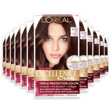 L’Oreal Paris Excellence Crème Permanent Hair Color Kit, 4AR Dark Chocolate Brown - 12 Pack
